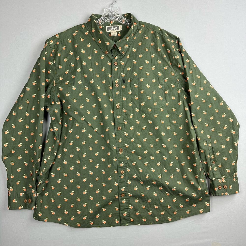 Duluth Trading Co Untucked Men’s Shirt 2XL Tall Moscow Mule Relaxed Fit Stretch